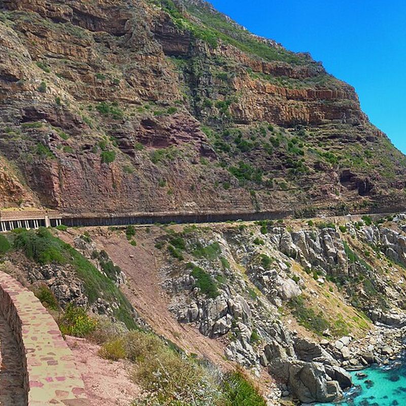Chapman's Peak road above the sea near Cape Town